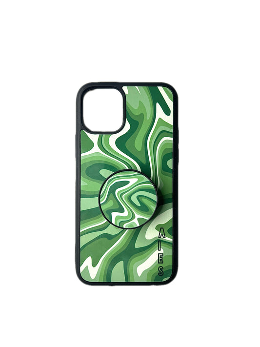 Green Swirl Case & Pop Socket Bundle